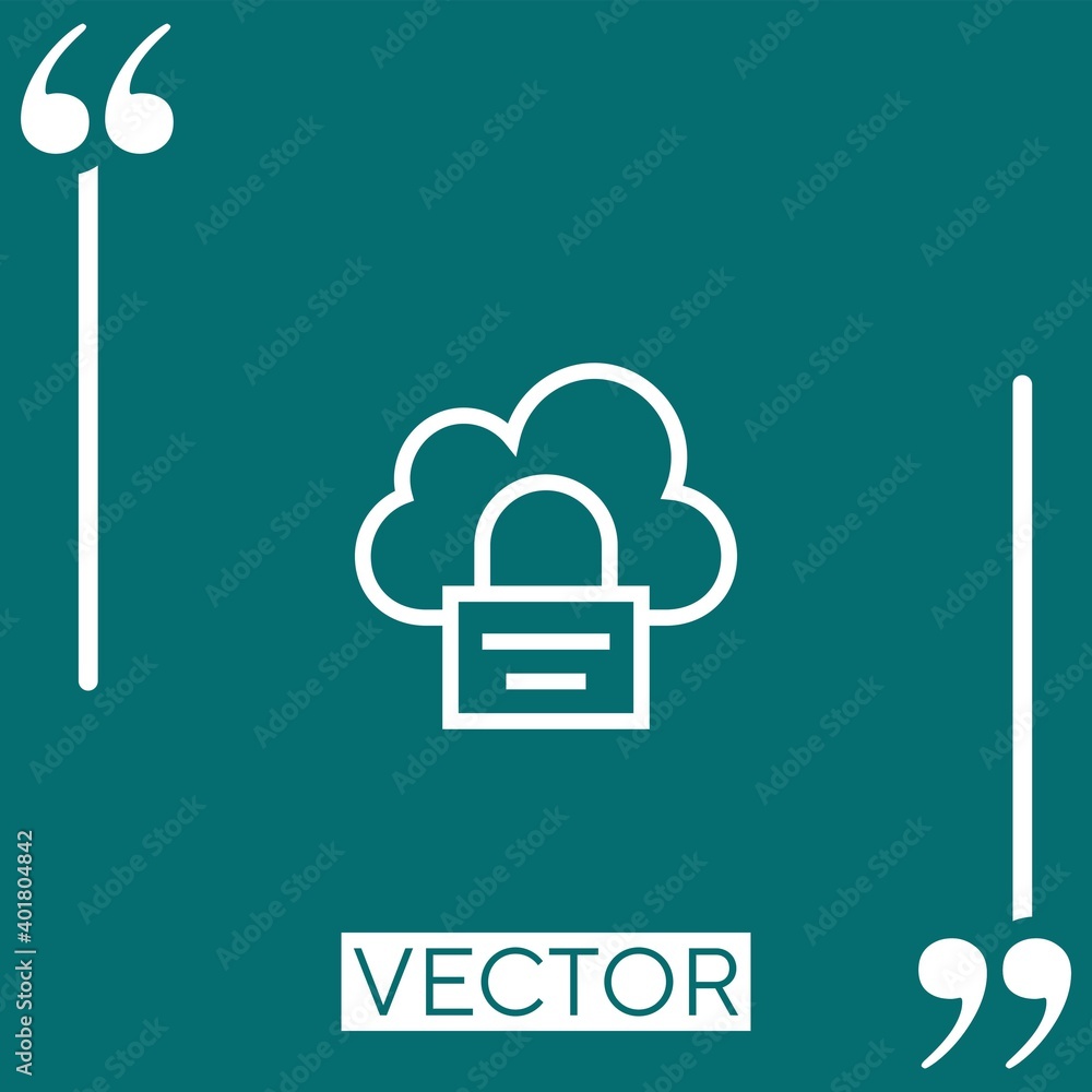 Poster cloud computing vector icon linear icon. editable stroke line