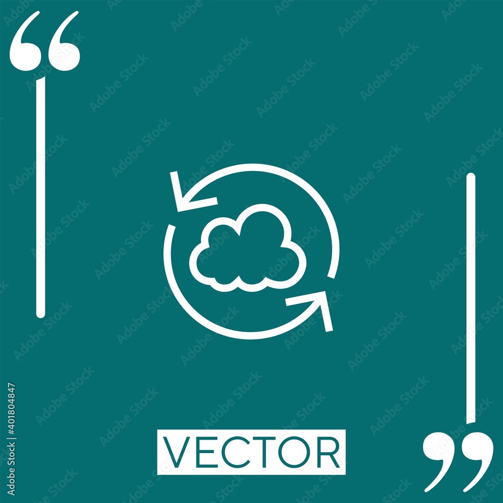 Poster cloud computing vector icon linear icon. editable stroke line
