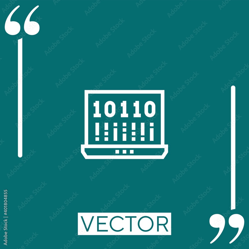Poster coding vector icon linear icon. editable stroke line
