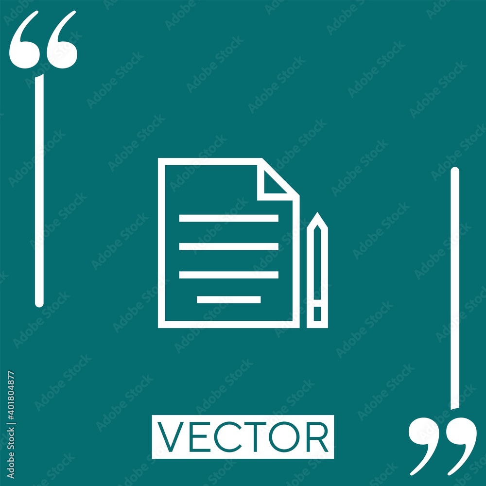 Poster file vector icon linear icon. editable stroke line