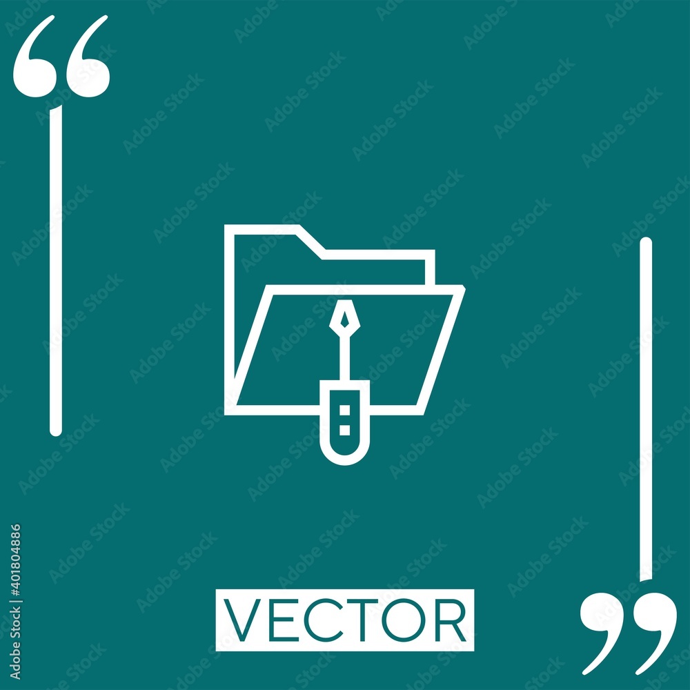 Poster folder vector icon linear icon. editable stroke line