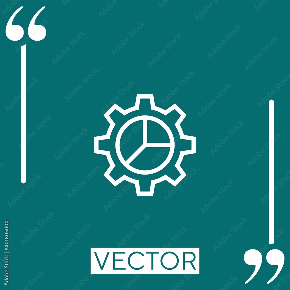 Poster pie chart vector icon linear icon. editable stroke line