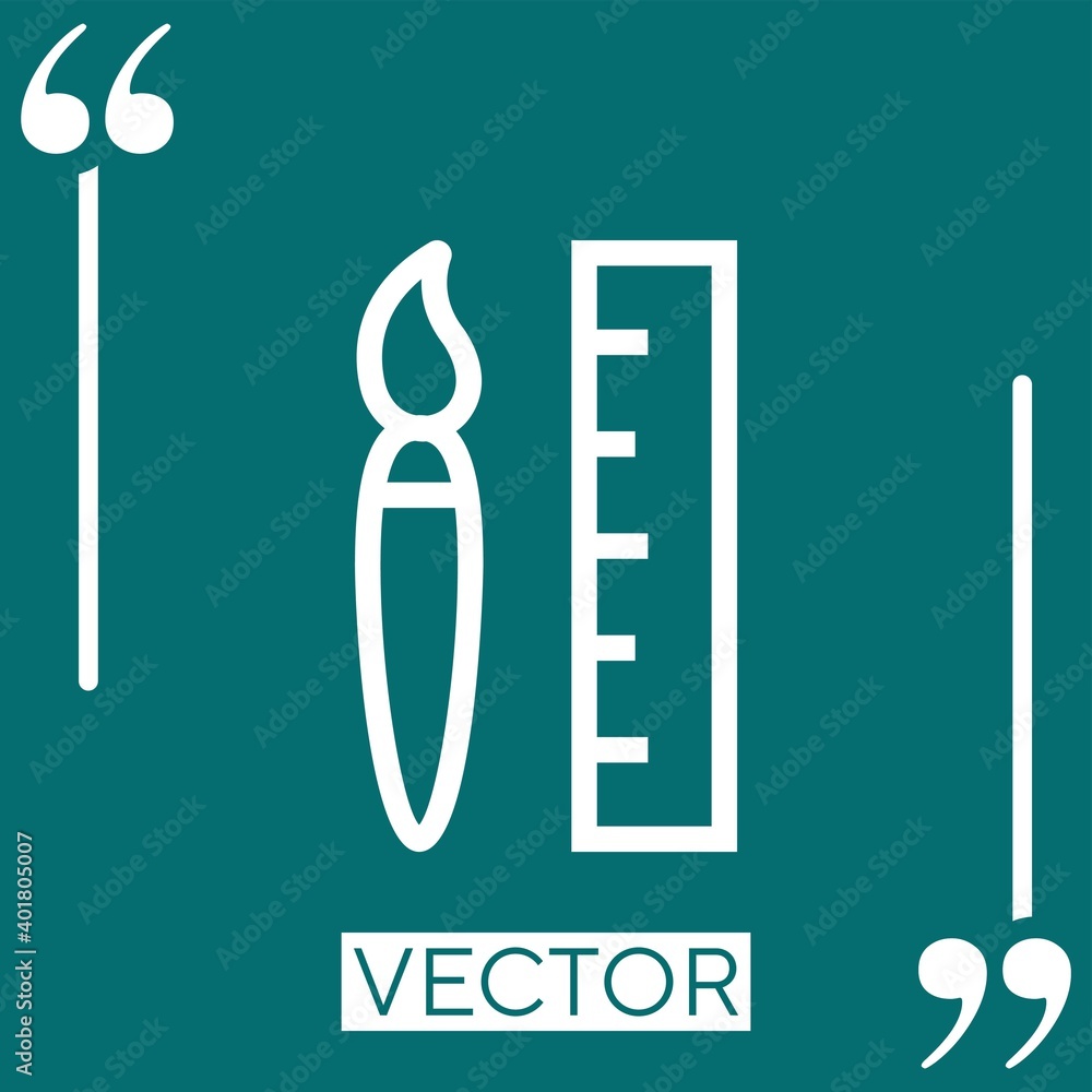 Poster ruler vector icon linear icon. editable stroke line