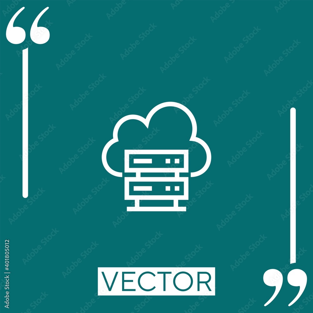 Poster server vector icon linear icon. editable stroke line