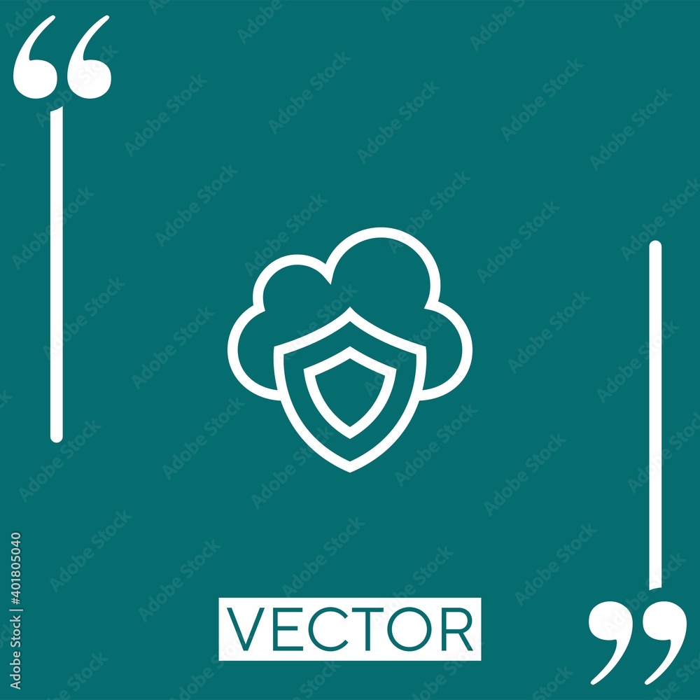 Poster shield vector icon linear icon. editable stroke line