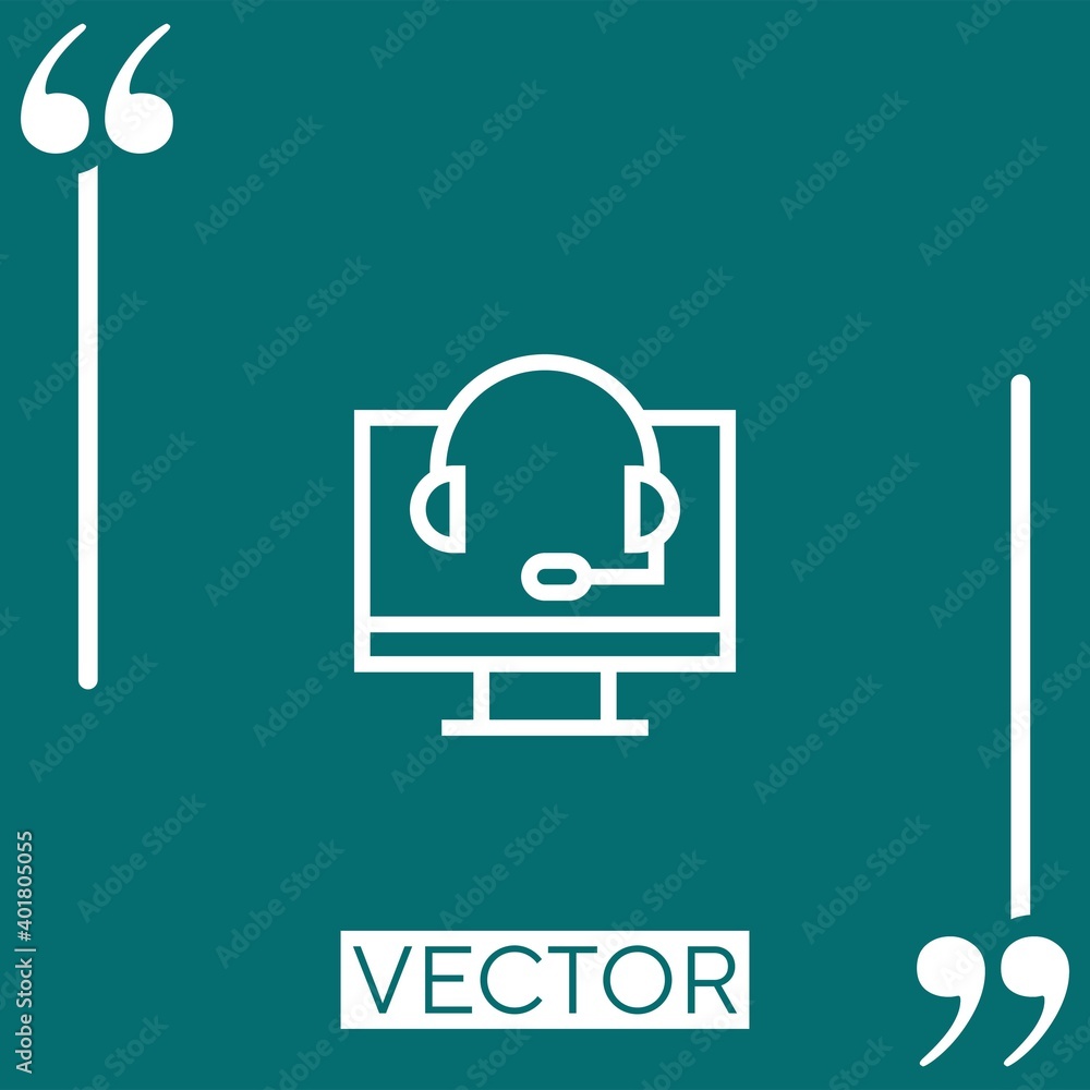 Aufkleber support vector icon linear icon. editable stroke line