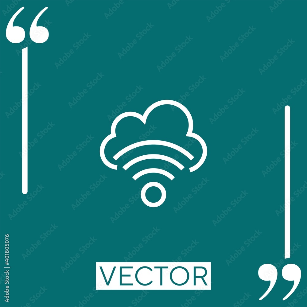 Poster wifi vector icon linear icon. editable stroke line
