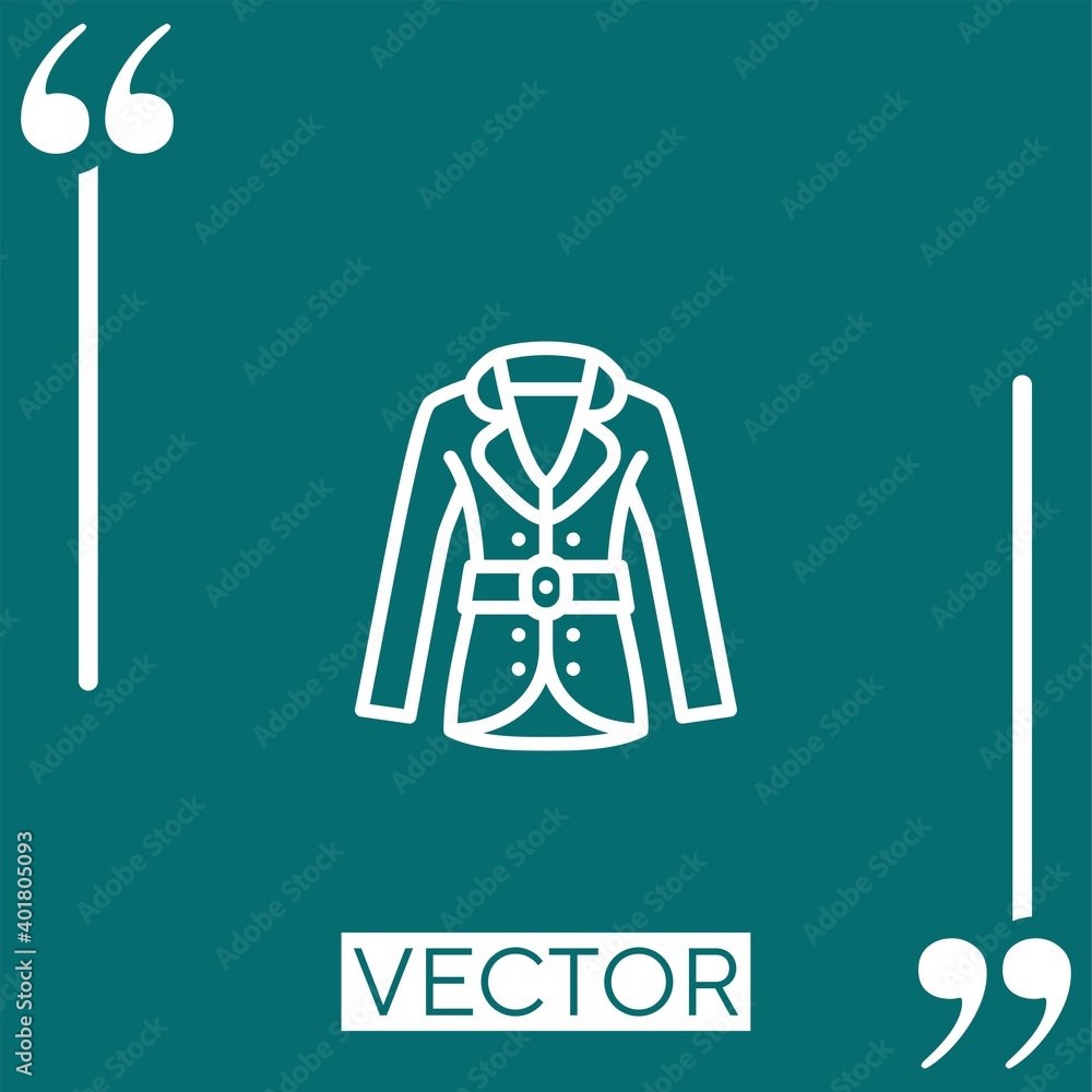 Poster coat vector icon linear icon. editable stroke line