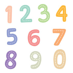 vector colorful cute numbers for children education element design