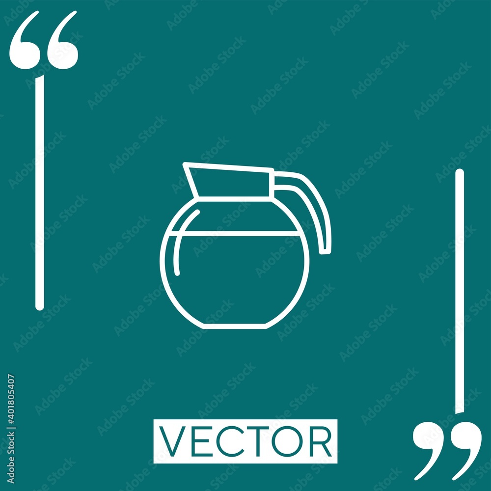 Poster coffee machine jar vector icon linear icon. editable stroke line