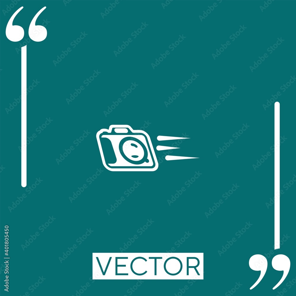 Poster camera vector icon linear icon. editable stroke line