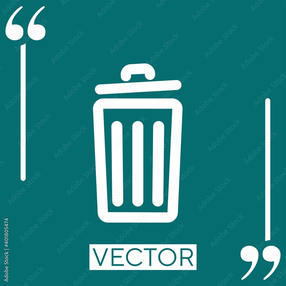 Poster recycle bin vector icon linear icon. editable stroke line