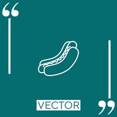 hot dog with mustard vector icon Linear icon. Editable stroke line