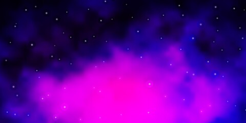 Dark Pink, Blue vector template with neon stars.