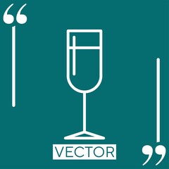 glass of white wine vector icon Linear icon. Editable stroke line