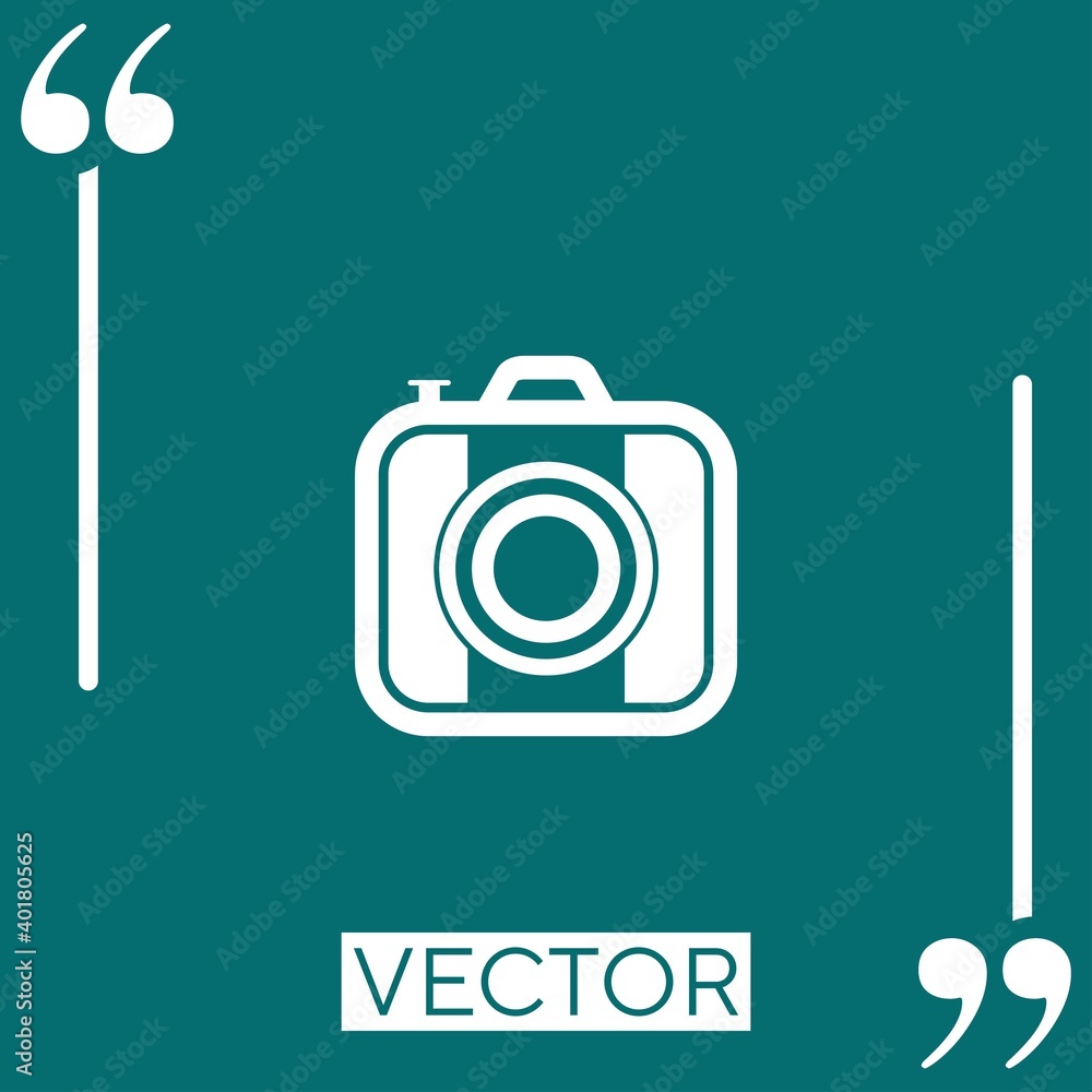 Poster camera vector icon linear icon. editable stroke line