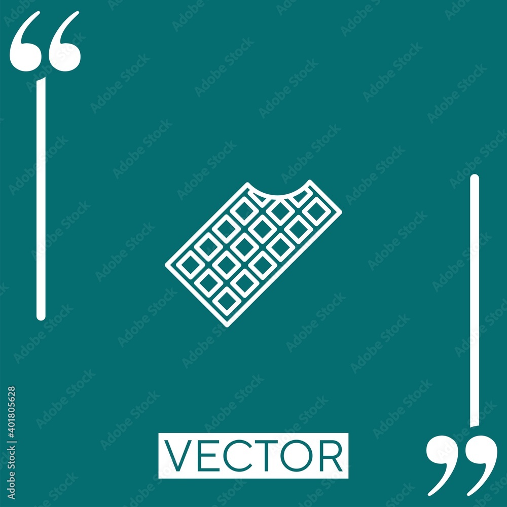 Aufkleber chocolate bar with bite vector icon linear icon. editable stroke line