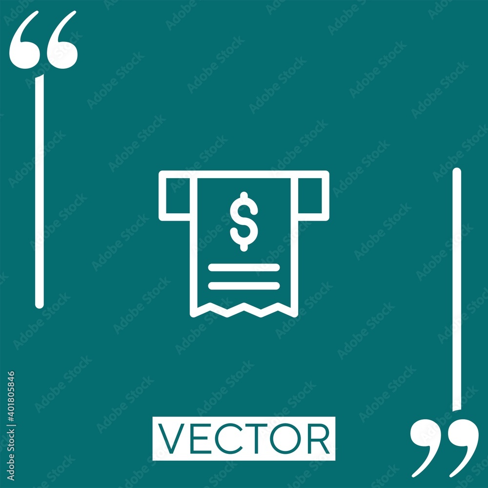 Poster invoice vector icon linear icon. editable stroke line