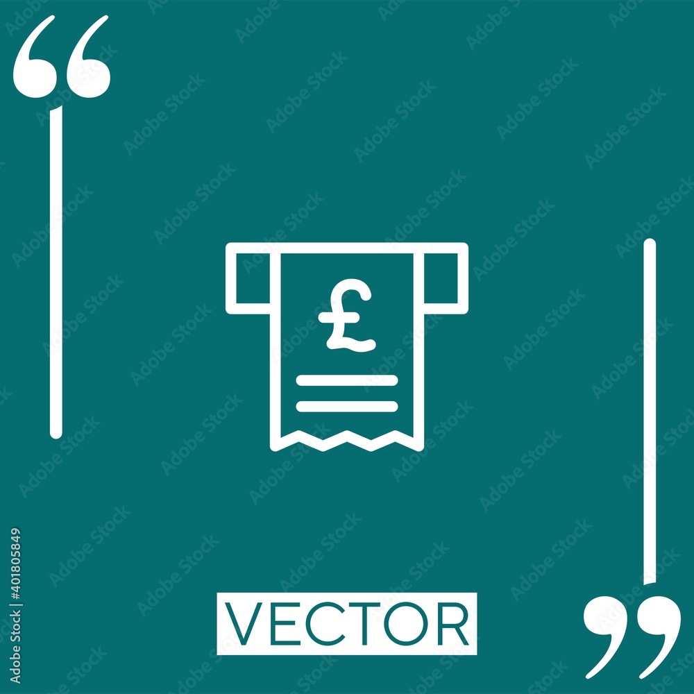 Poster invoice vector icon linear icon. editable stroke line