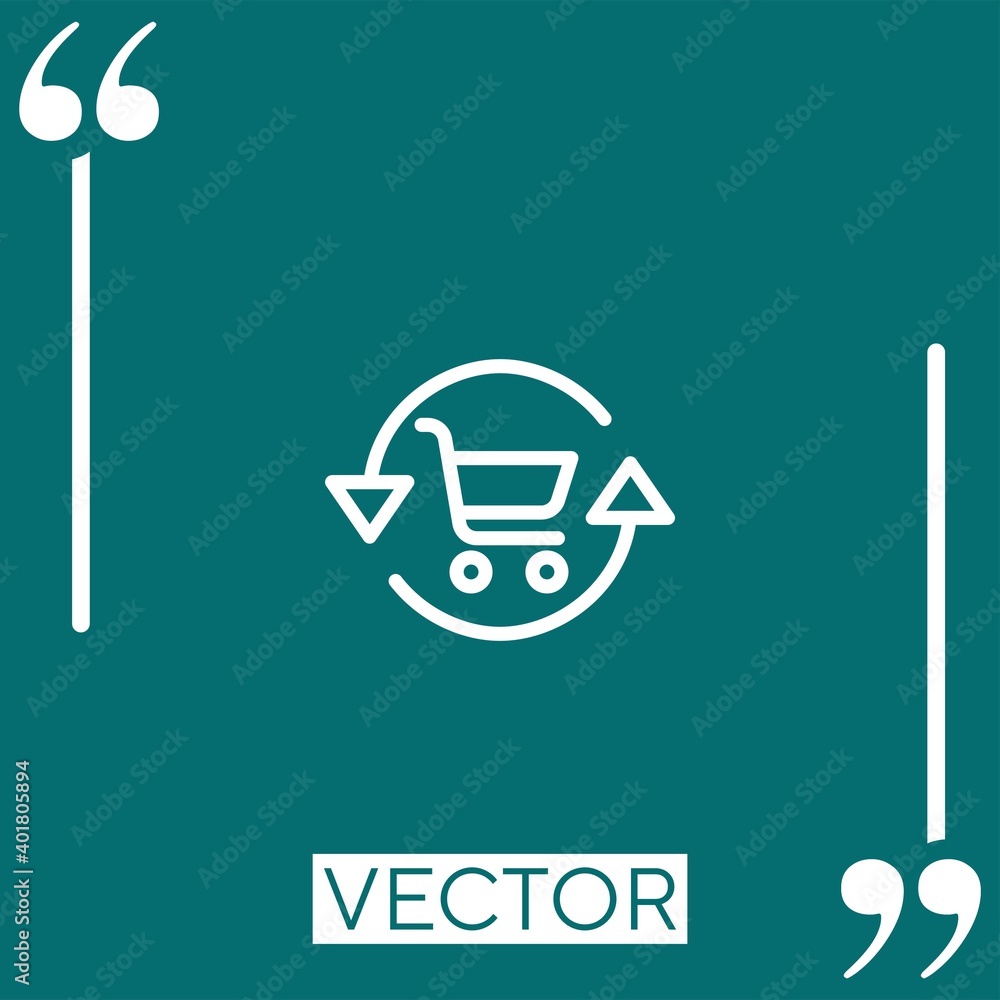 Poster shopping cart vector icon linear icon. editable stroke line