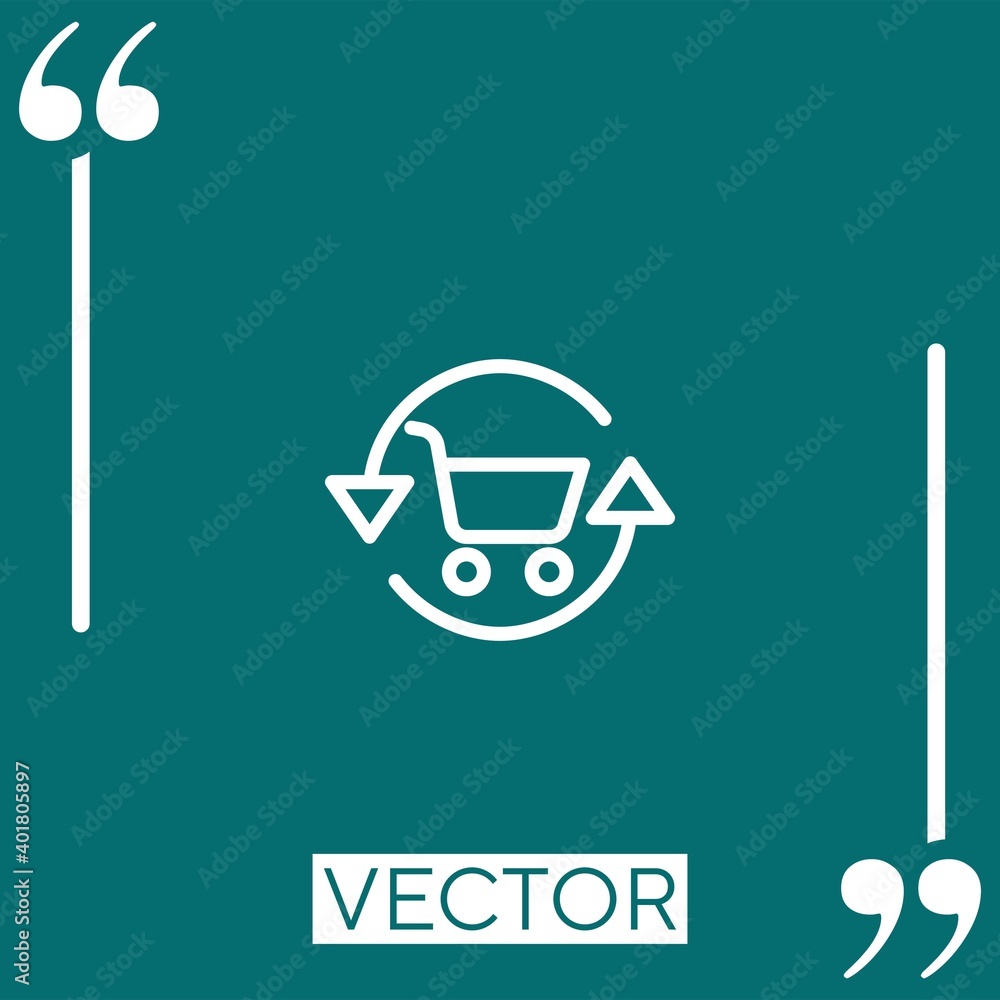 Poster shopping cart vector icon linear icon. editable stroke line