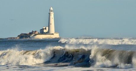 Lighthouse in heavy seas