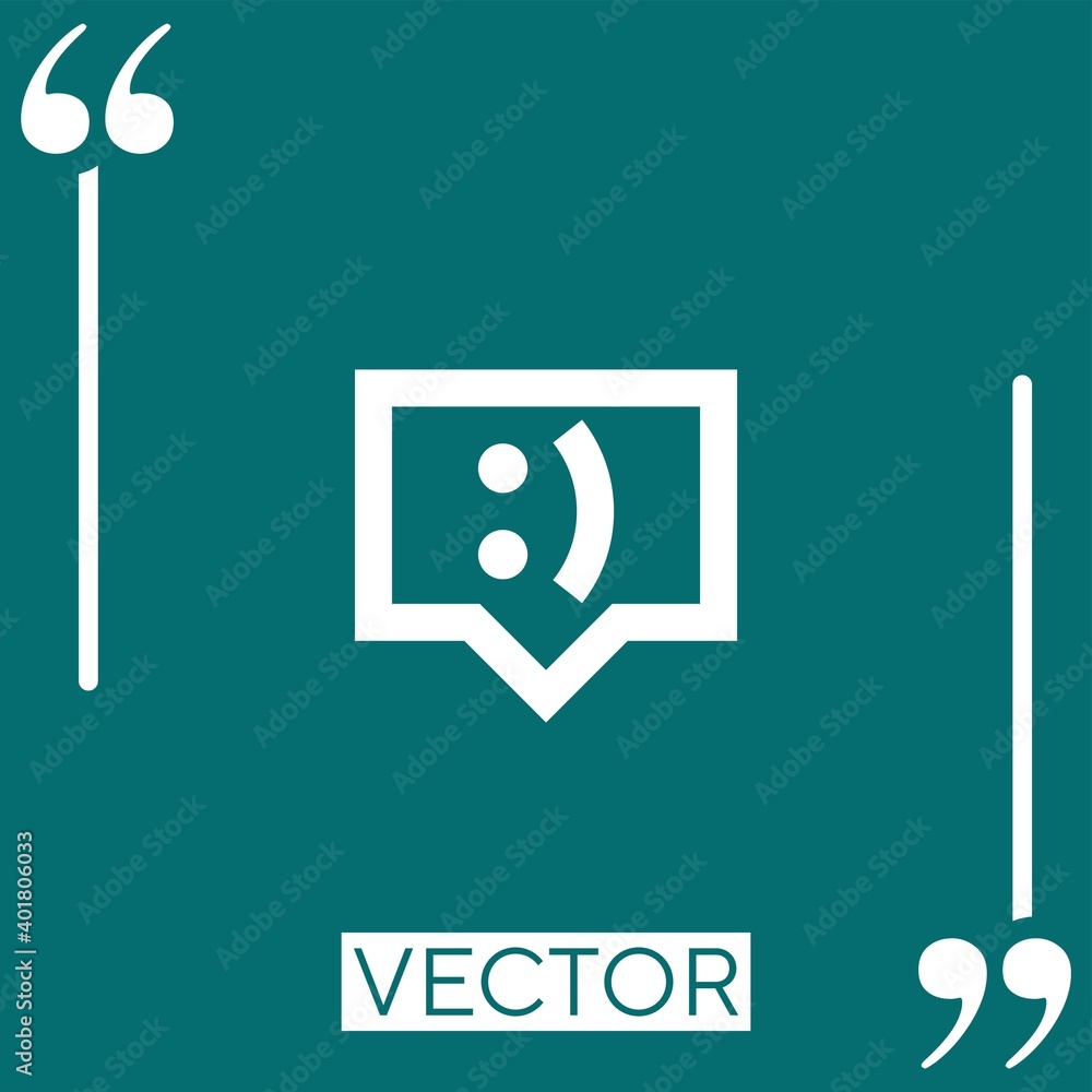 Poster chat vector icon linear icon. editable stroke line