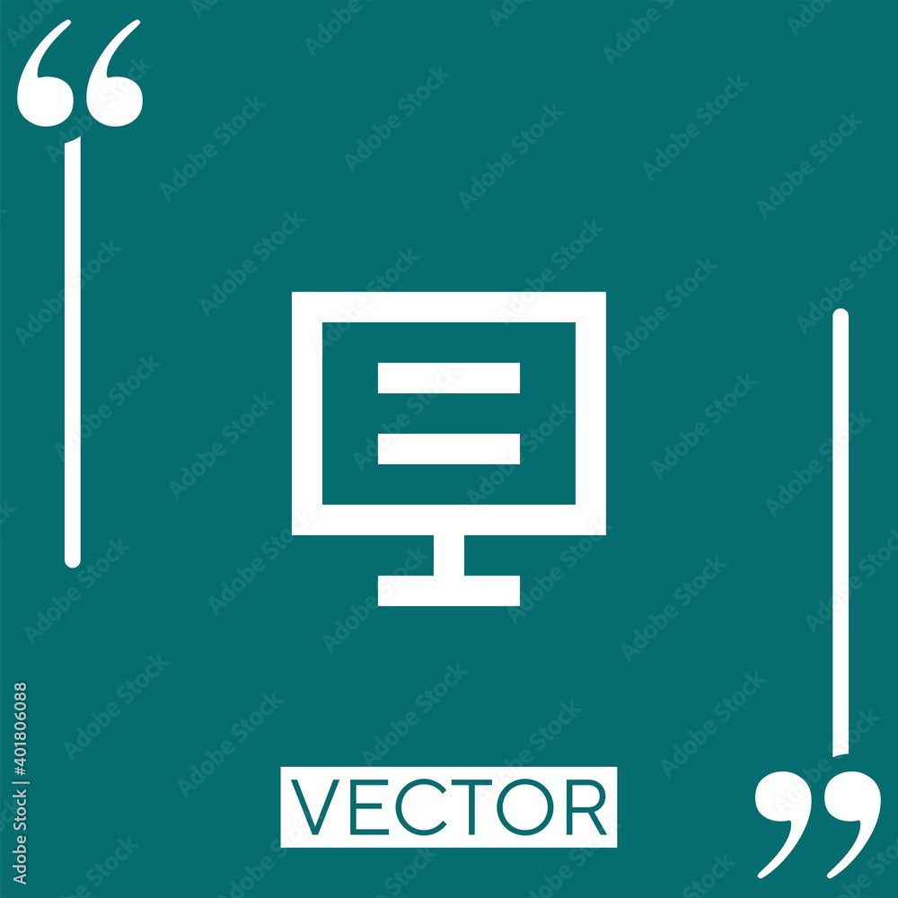 Poster computer vector icon linear icon. editable stroke line