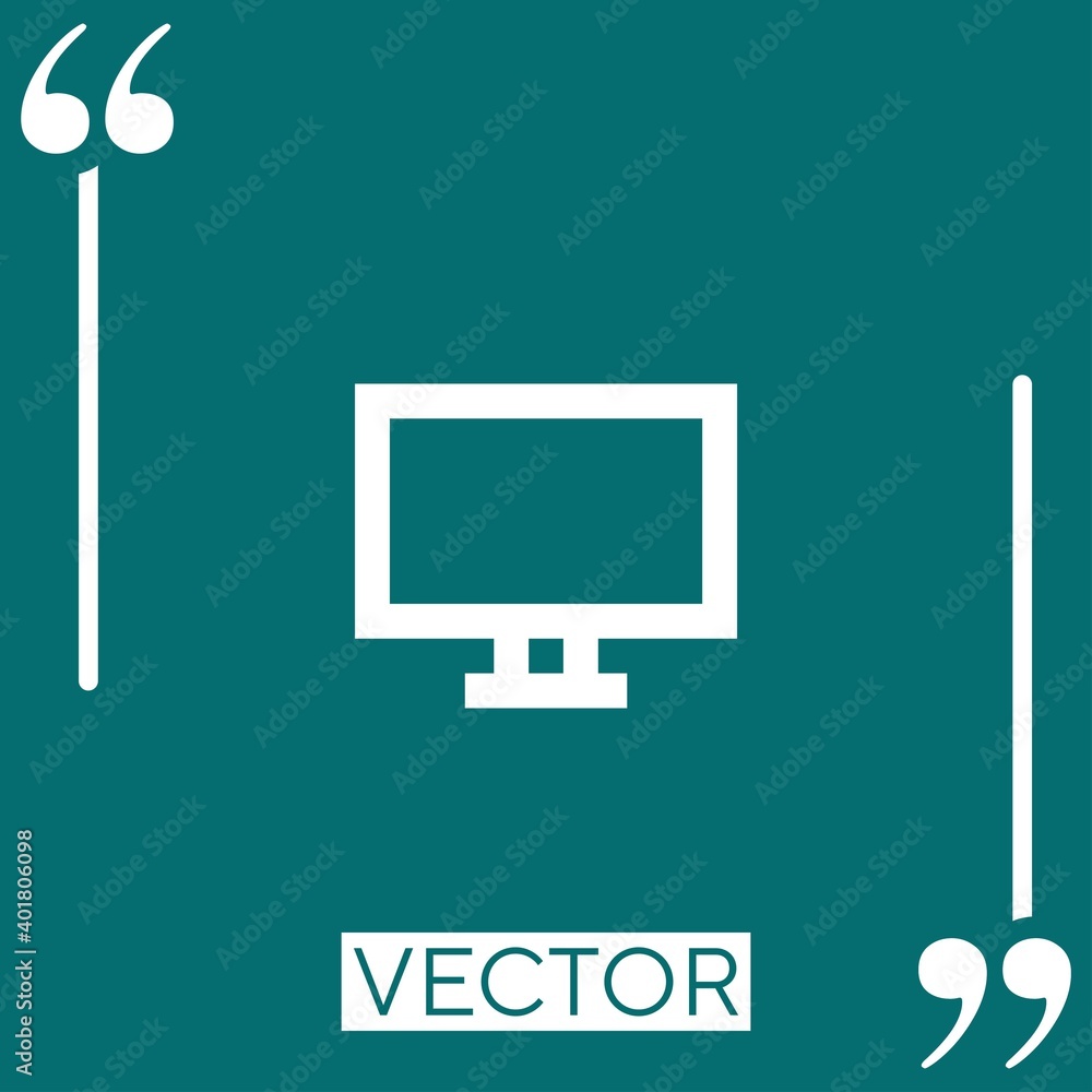 Poster computer vector icon linear icon. editable stroke line