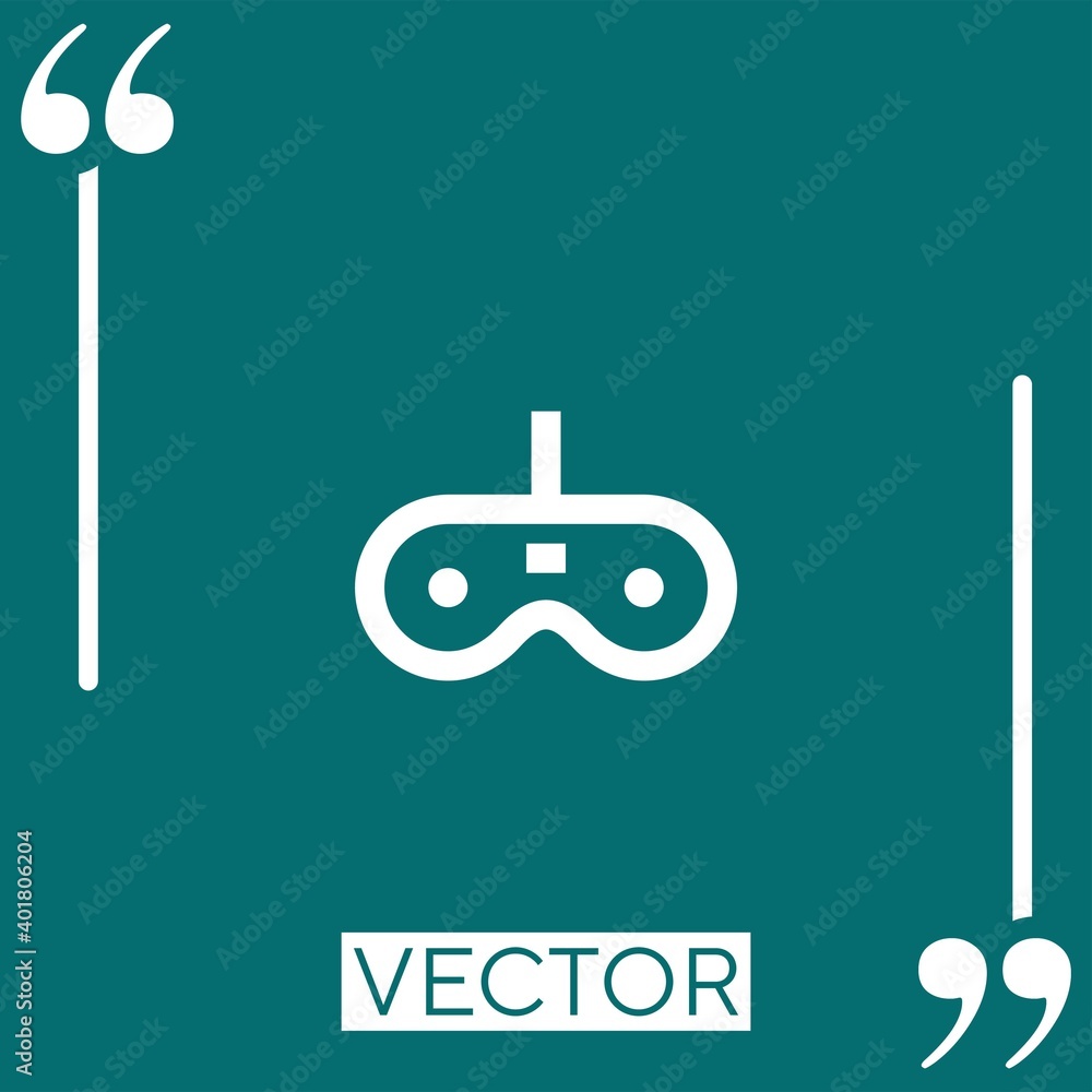Poster gamepad vector icon linear icon. editable stroke line