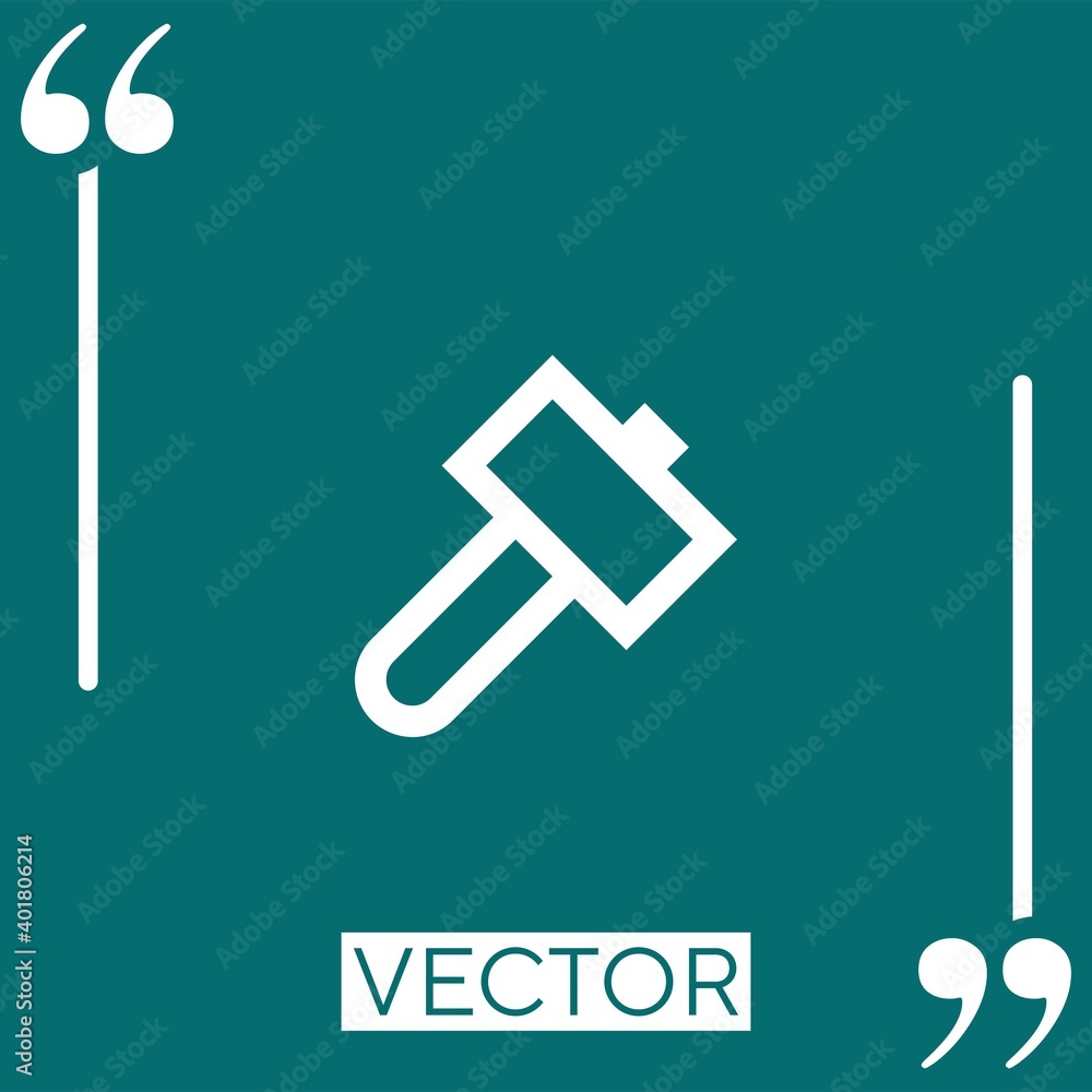 Poster hammer vector icon linear icon. editable stroke line