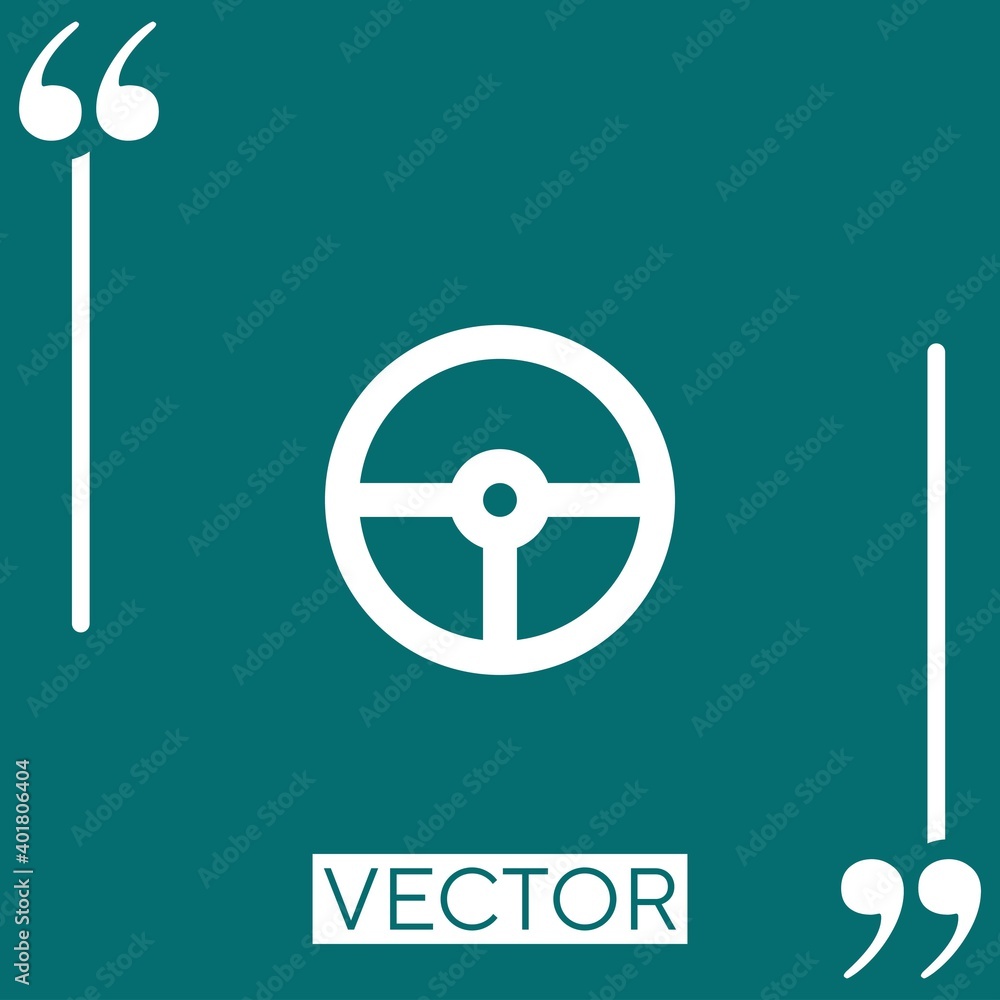 Poster steering wheel vector icon linear icon. editable stroke line