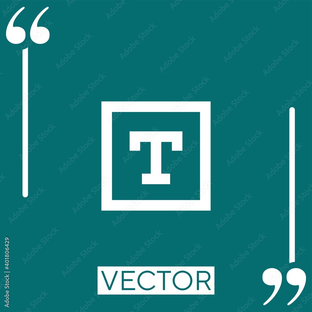 Poster text vector icon linear icon. editable stroke line