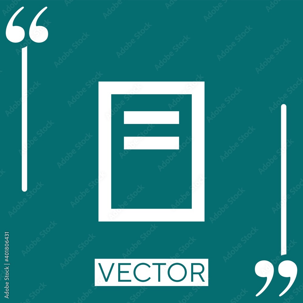 Poster text vector icon linear icon. editable stroke line
