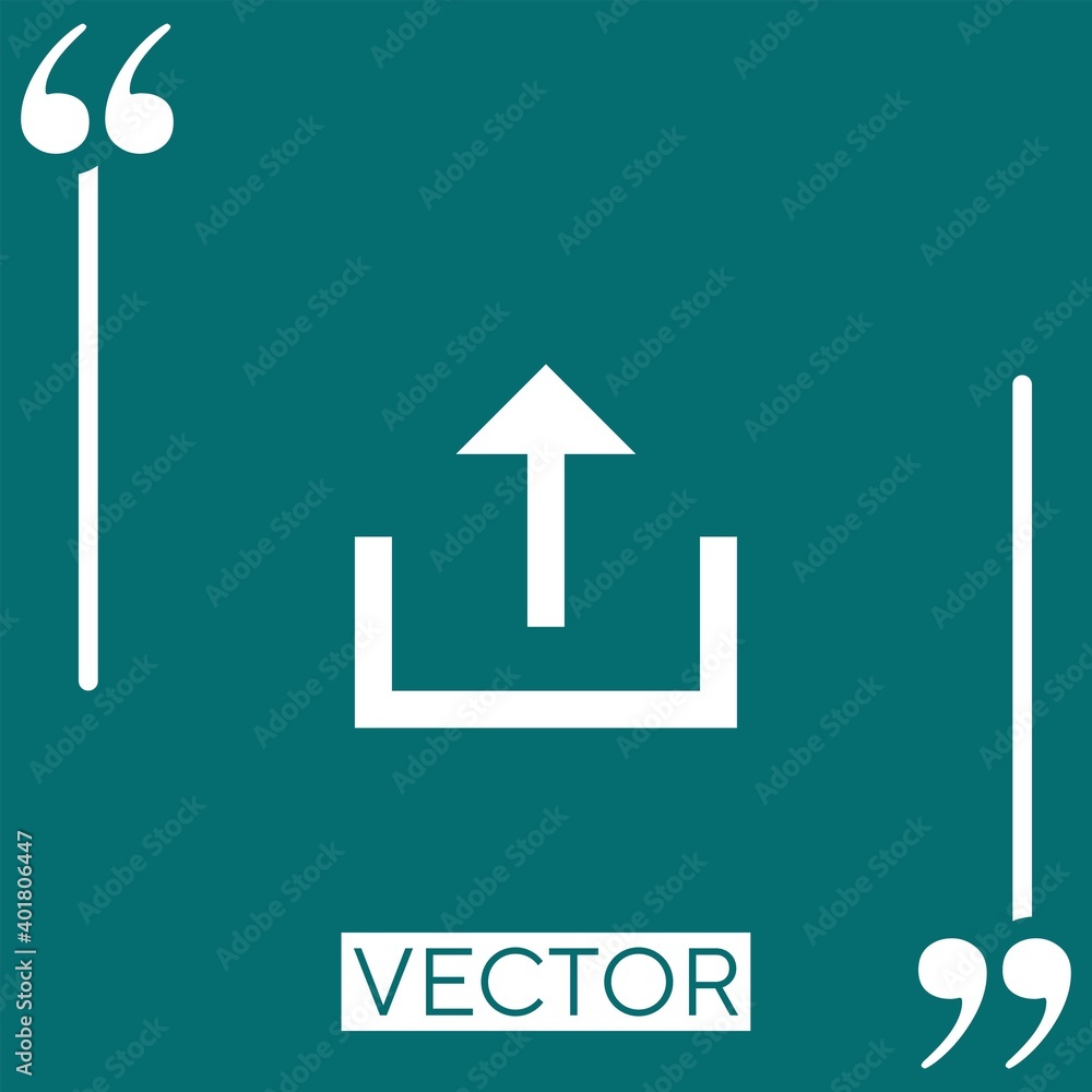 Poster upload vector icon linear icon. editable stroke line