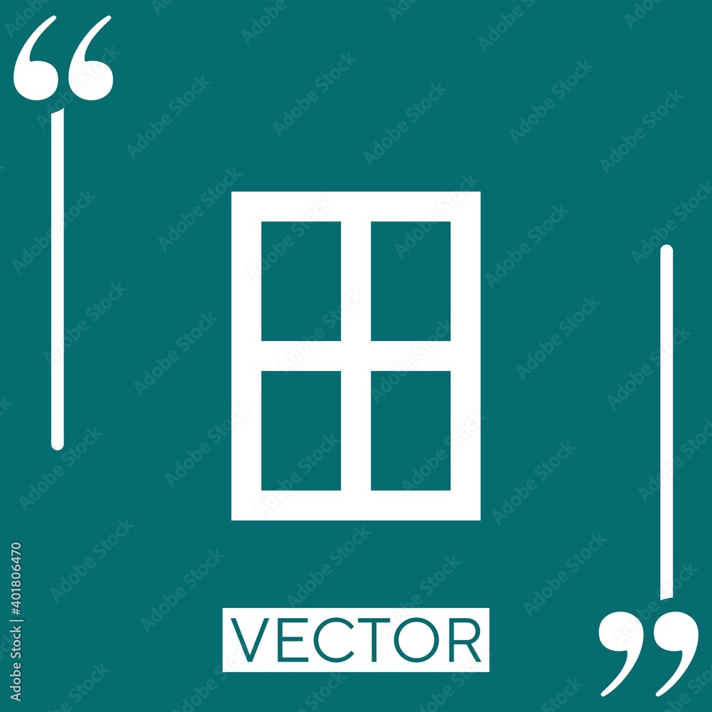 Poster window vector icon linear icon. editable stroke line