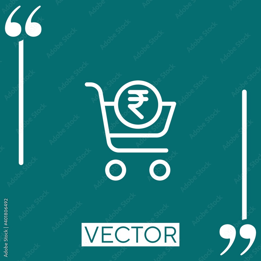 Poster shopping cart vector icon linear icon. editable stroke line