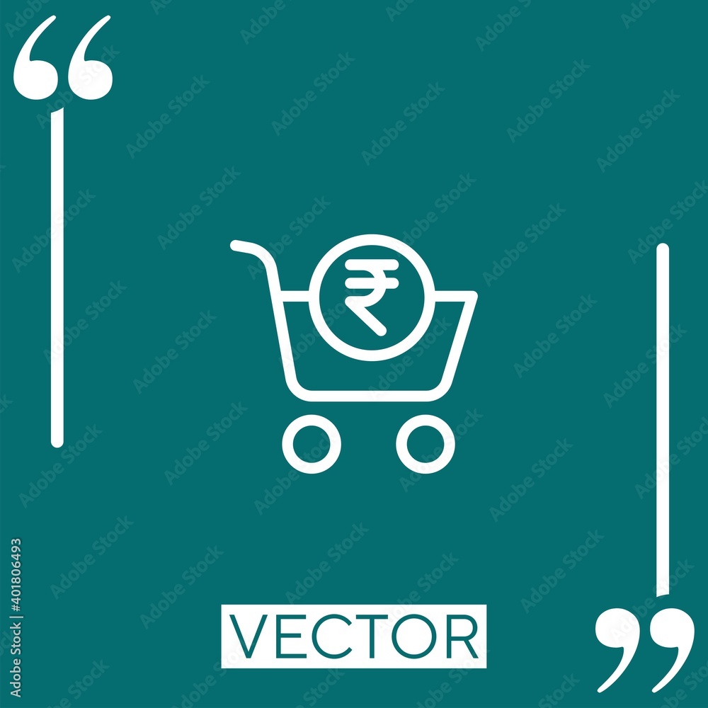 Poster shopping cart vector icon linear icon. editable stroke line