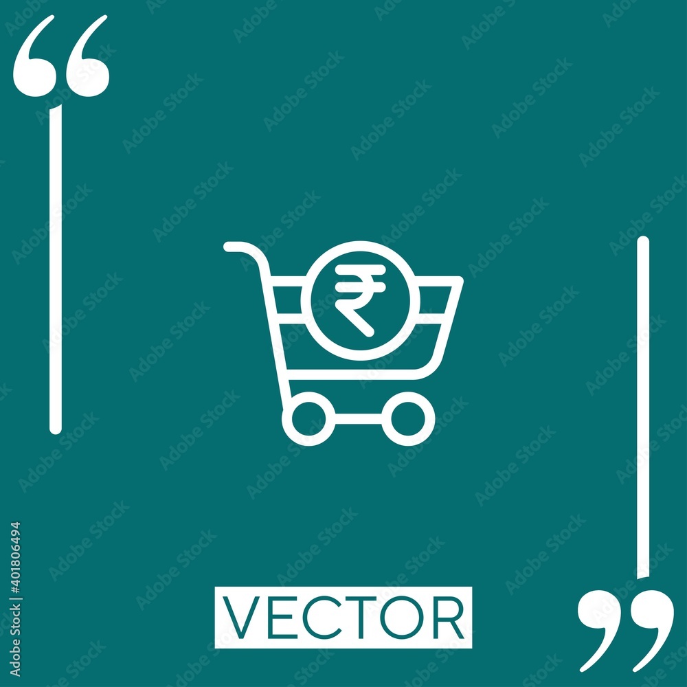 Poster shopping cart vector icon linear icon. editable stroke line