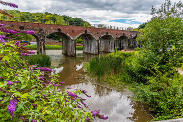 The old viaduct in the town of Coalbrookdale, Shropshire. UK
