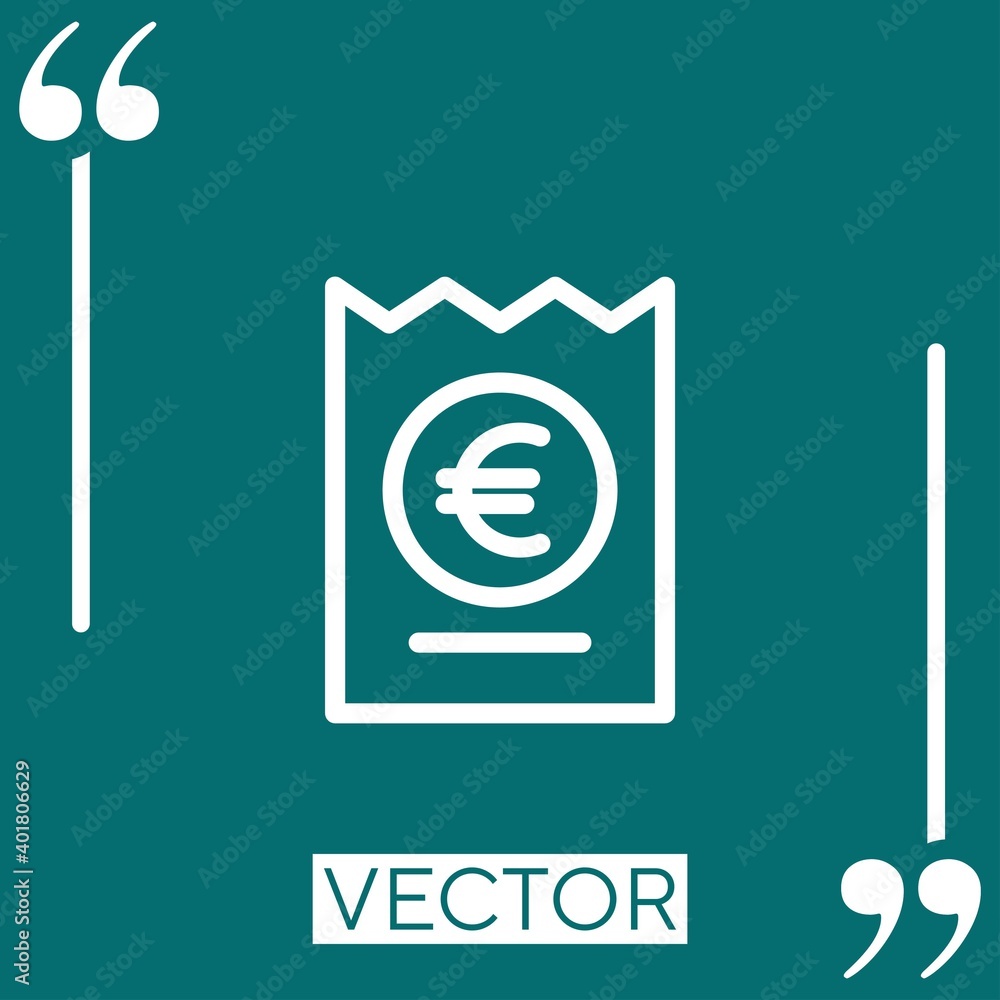 Poster invoice vector icon linear icon. editable stroke line
