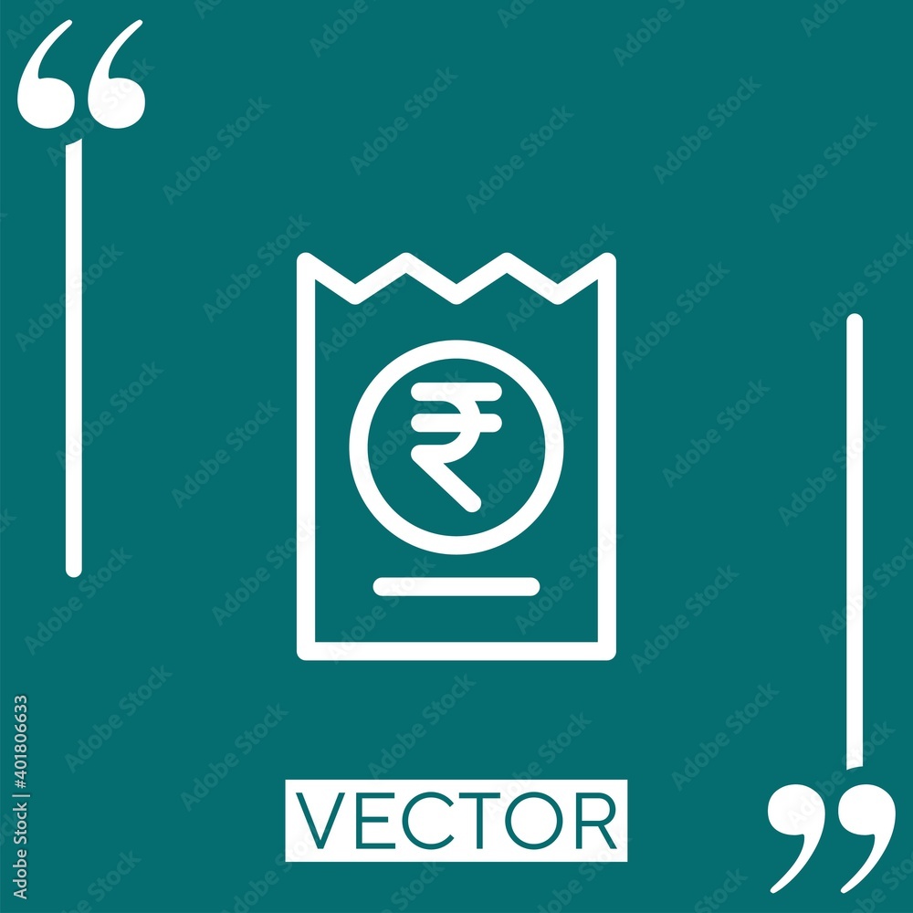 Poster invoice    vector icon Linear icon. Editable stroke line