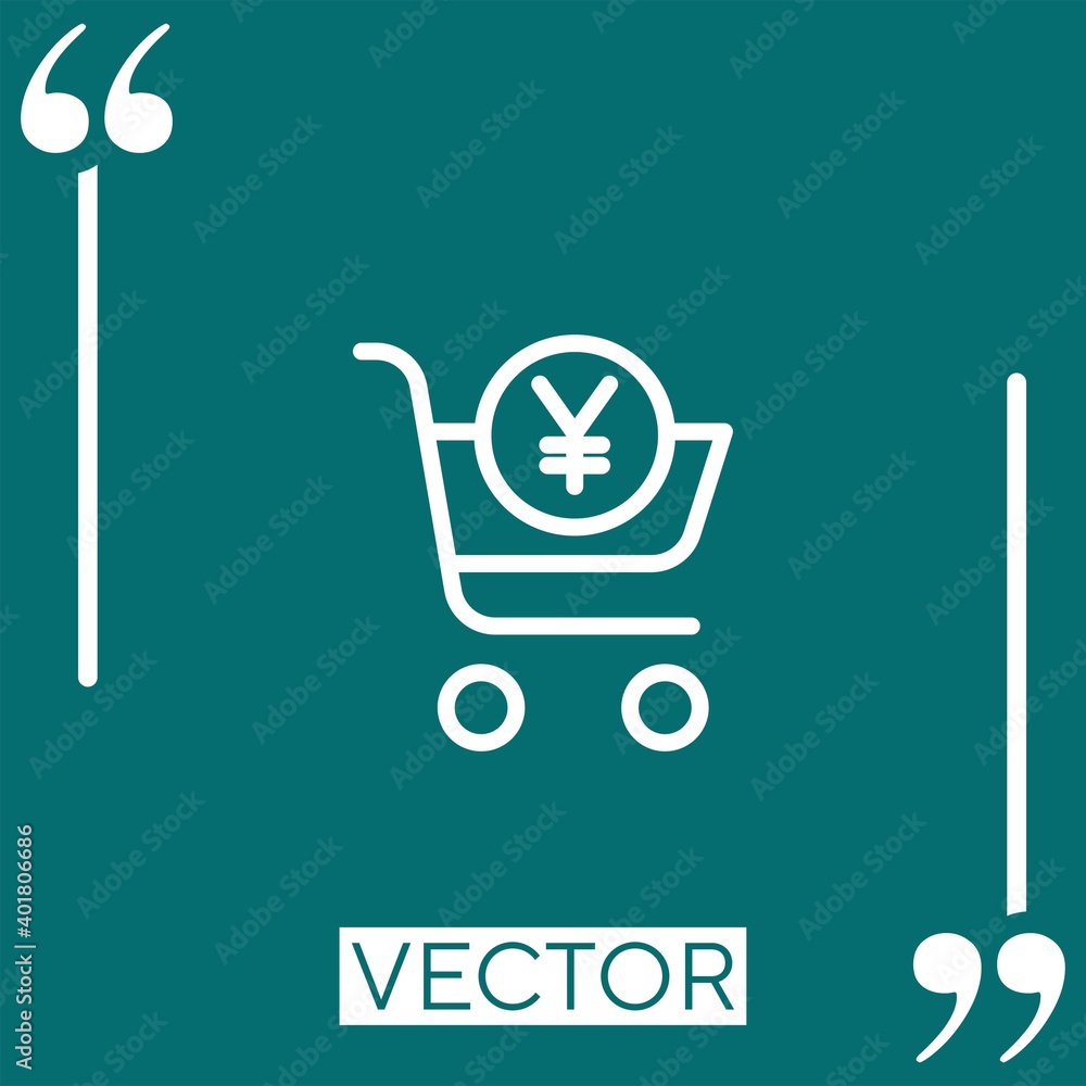Poster shopping cart vector icon linear icon. editable stroke line