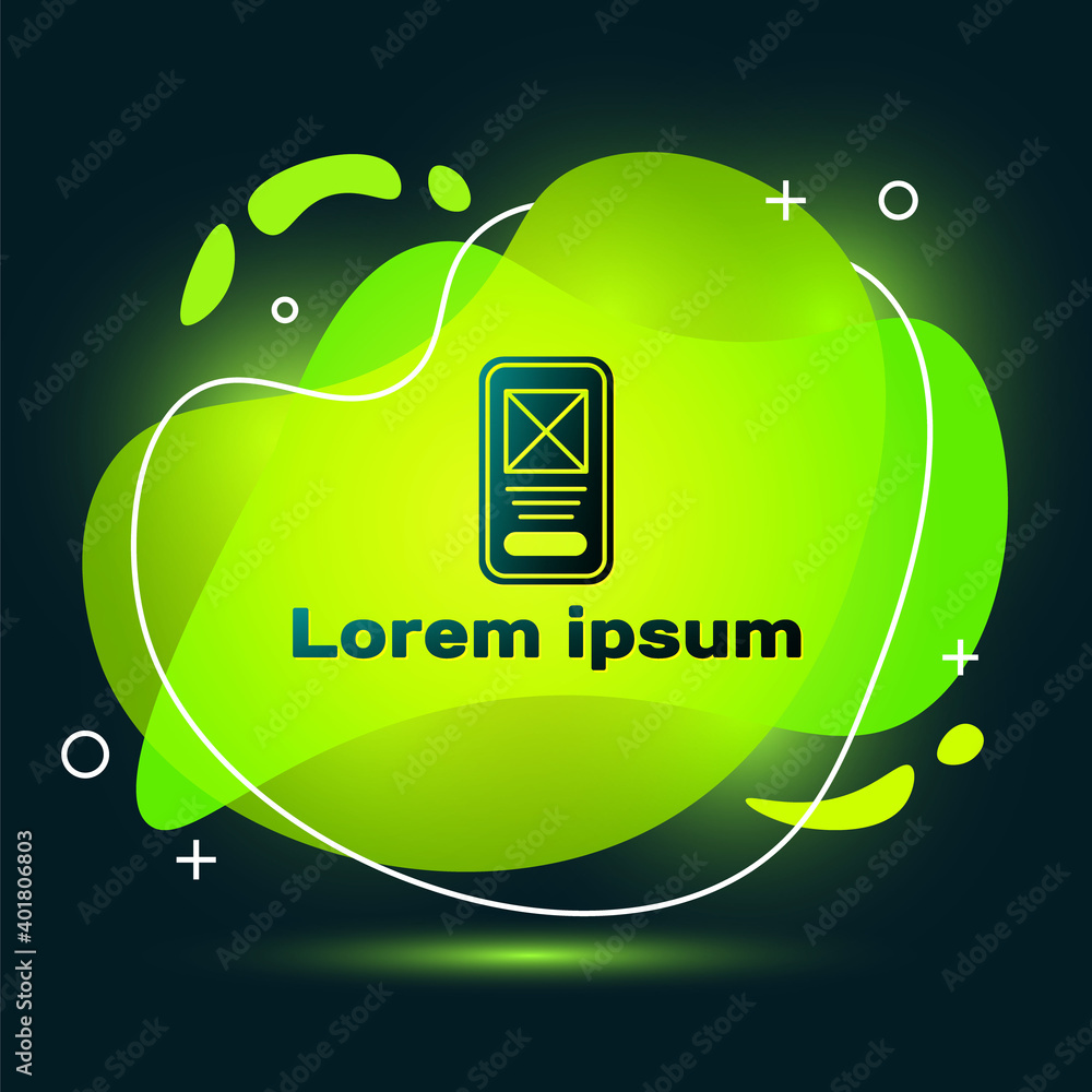 Poster black ui or ux design icon isolated on black background. abstract banner with liquid shapes. vector.
