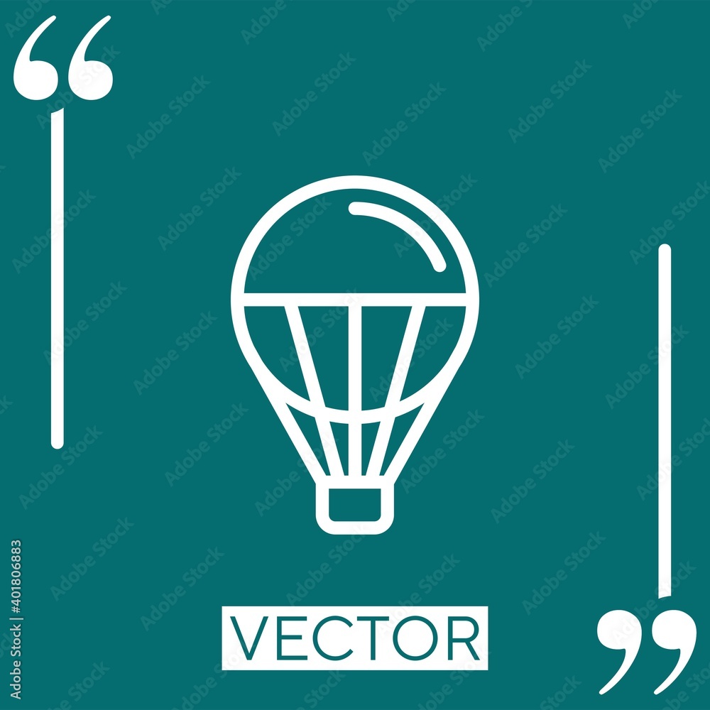 Poster balloon flying vector icon linear icon. editable stroke line