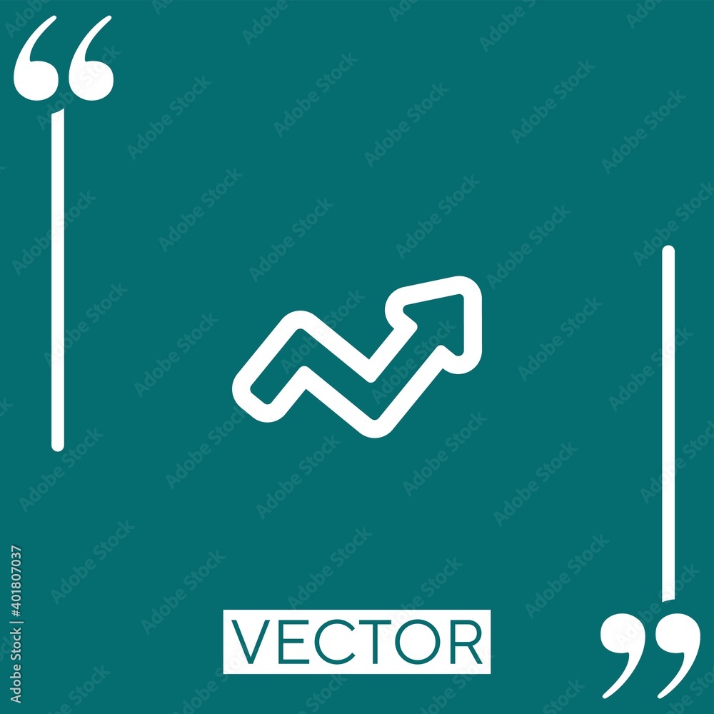 Poster broken arrow outline of business stats vector icon linear icon. editable stroke line