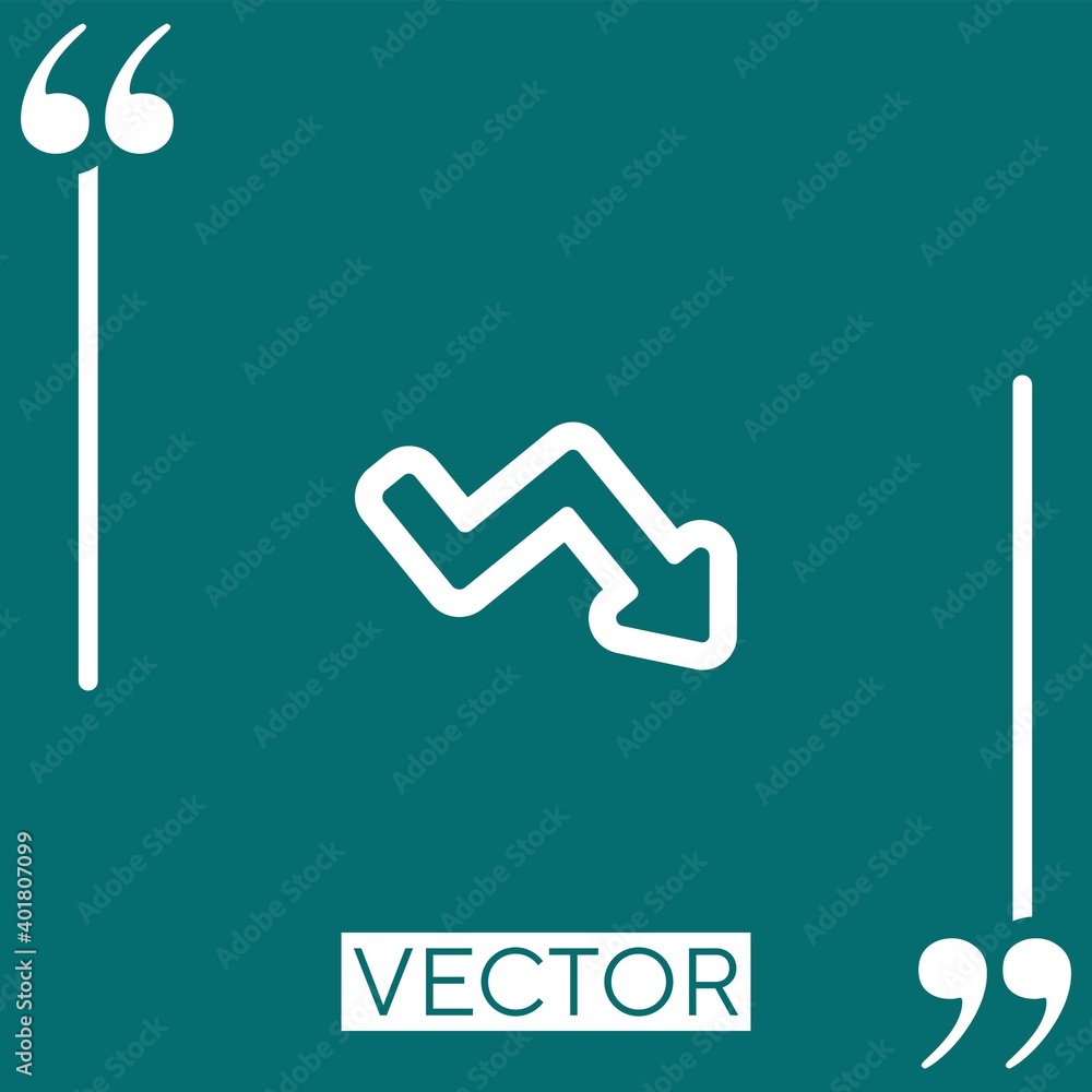 Poster business down arrow outline vector icon linear icon. editable stroke line