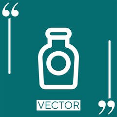 bottle outline with circular label vector icon Linear icon. Editable stroke line