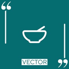 bowl outline vector icon Linear icon. Editable stroke line