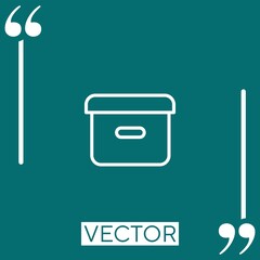 box with lid vector icon Linear icon. Editable stroke line